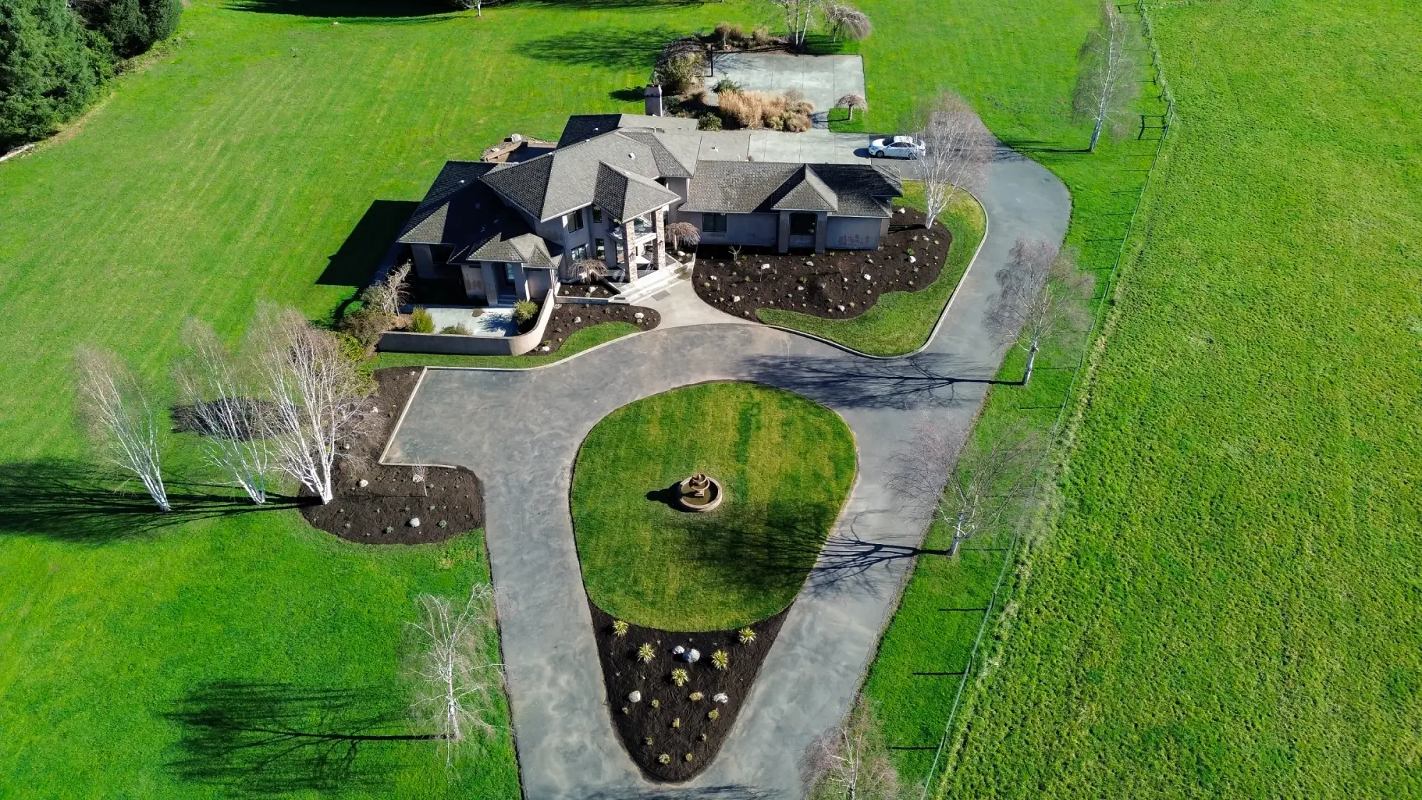 Aerial composition over a North Coast country estate