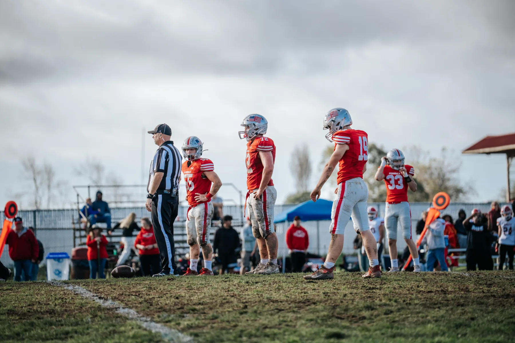Ferndale offense at the line under a winter sky