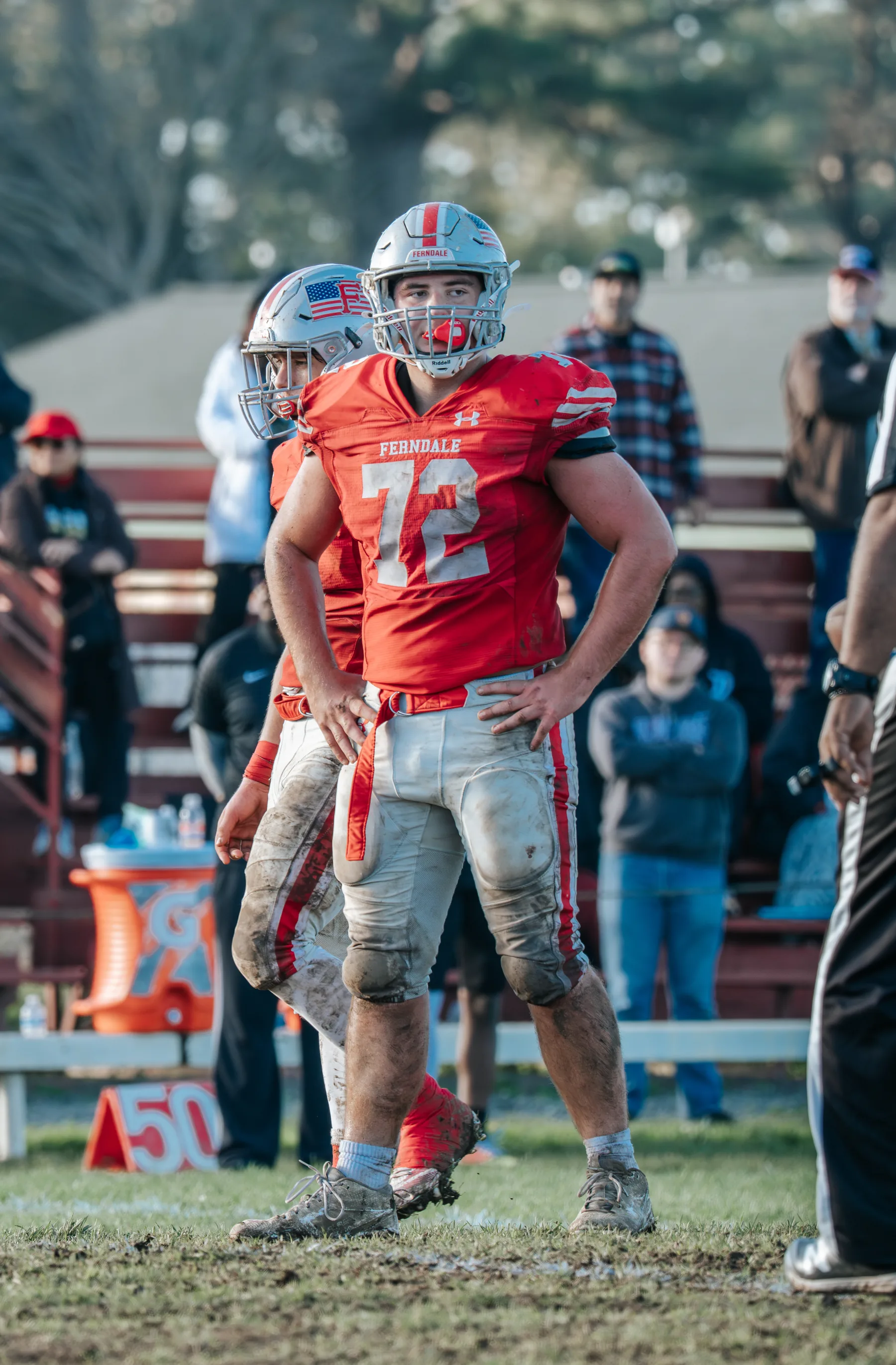 Varsity football action from the Ferndale vs. Salesian game, frame 8